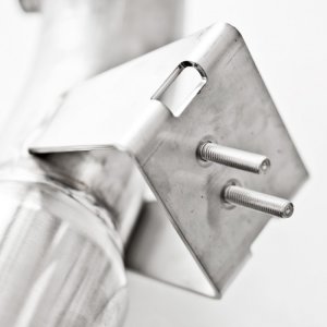 Ford Focus Performance Exhaust - Stainless Works - 3in High-Flow Cats Downpipe - `13-`18